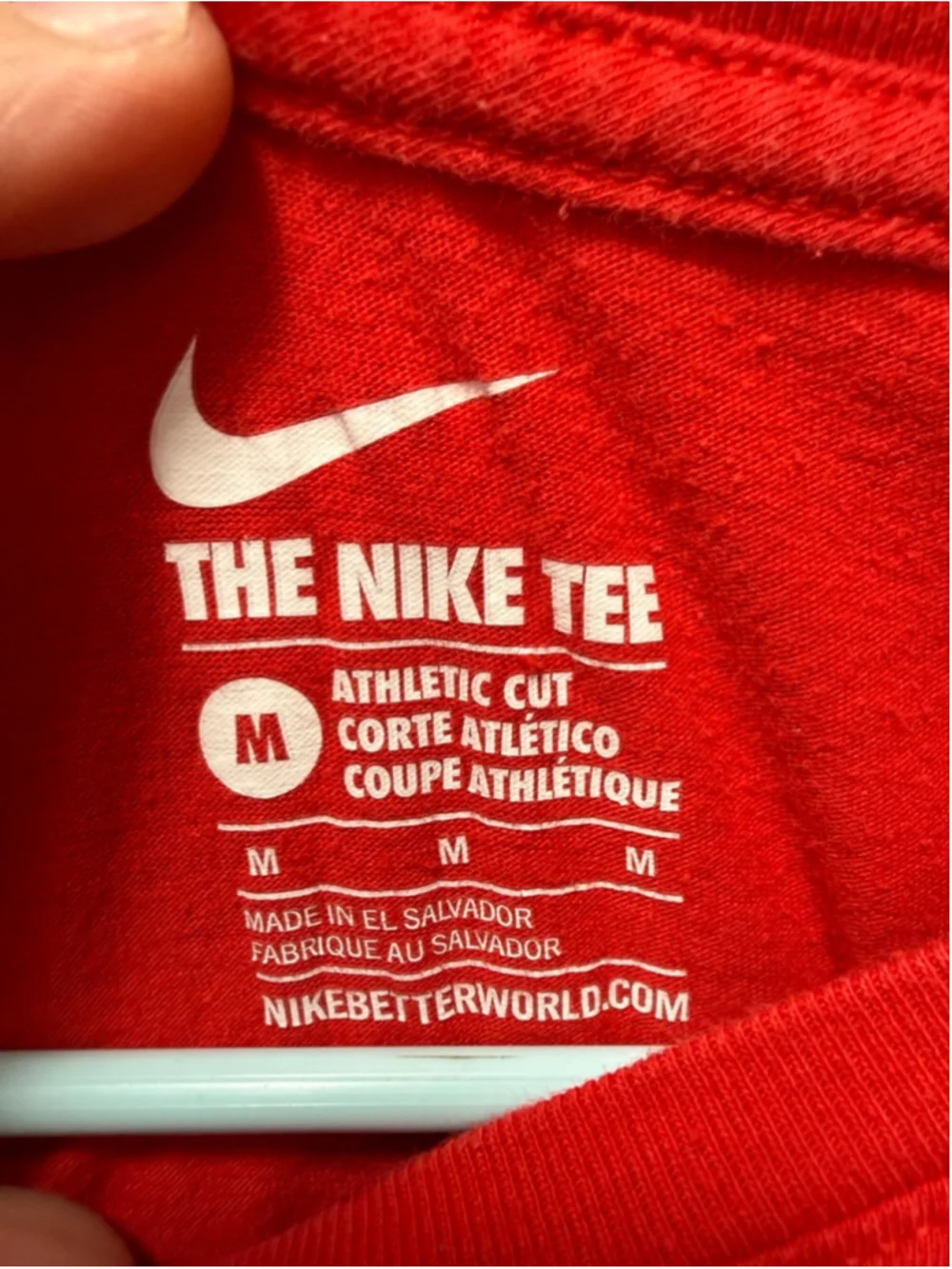 Men's Nike Red Long Sleeve Tee M with Black Logo